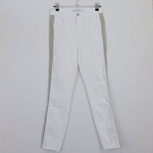 J BRAND Alana High Rise Skinny Crop Raw Hem Jean in Borderline White